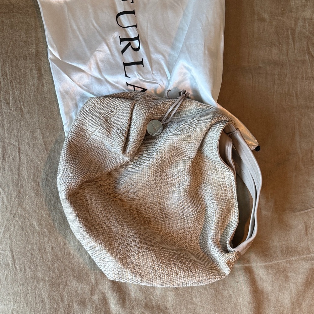 Furla Textured Beige Hobo Bag